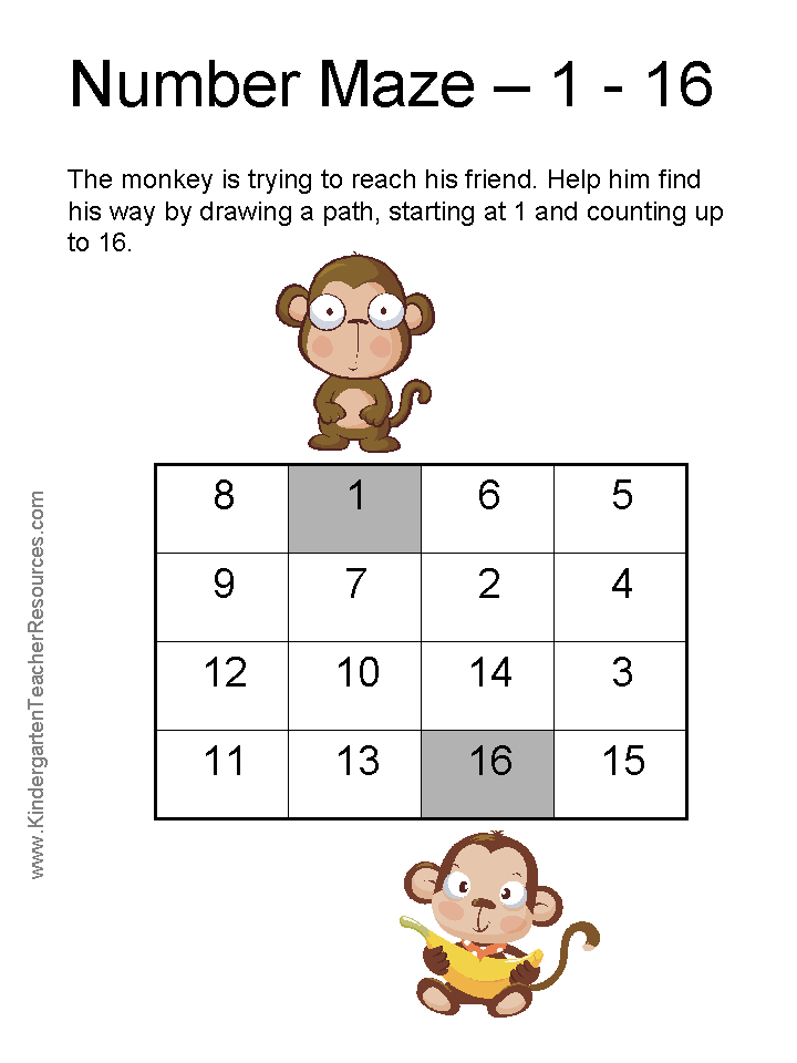 Monkey Worksheets For Kids